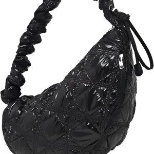 Puffer Quilted Crossbody Bag Women's Small Shoulder Handbag Compact Purse